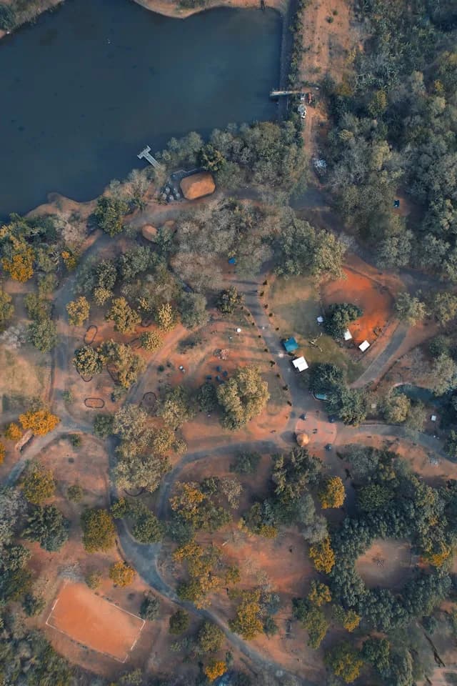 Aerial view of a wooded border corridor under Archer patrol