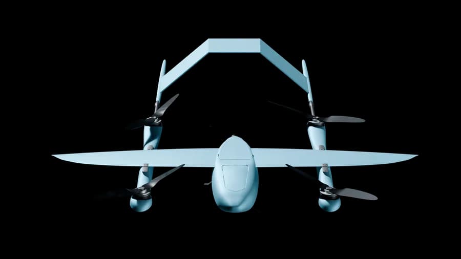 Archer VTOL autonomous surveillance drone, front view