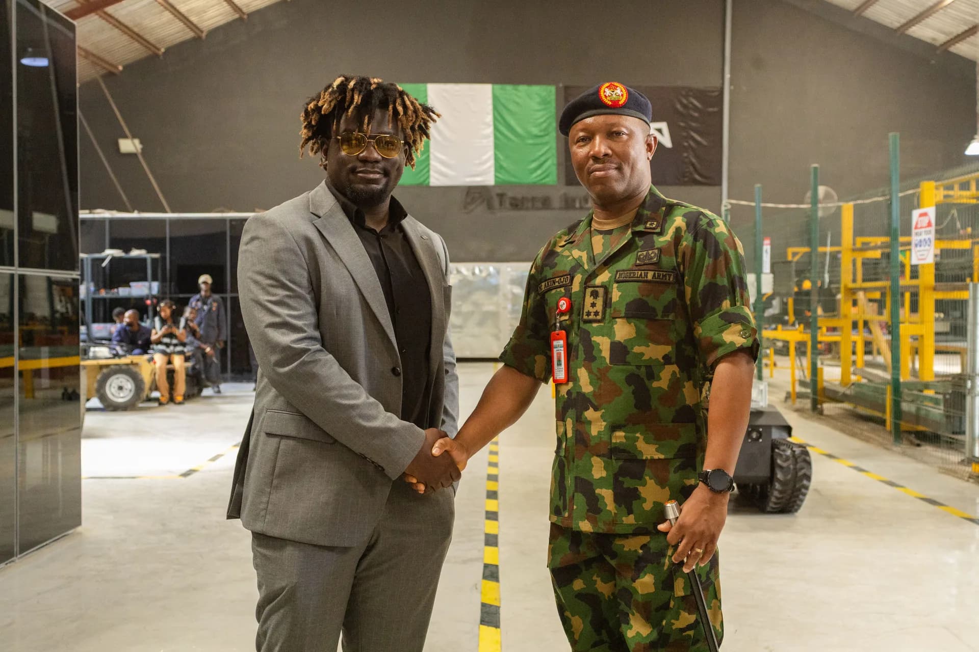Senior Nigerian military leaders visiting Terra Industries facility
